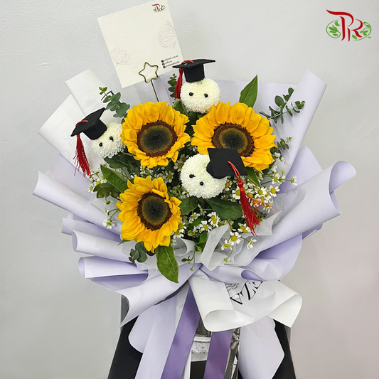 Sunflower Bliss in Violet- Hand Bouquet (M size)