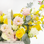 Yellow Jubilant In Basket Arrangement (M size) - Pudu Ria Florist