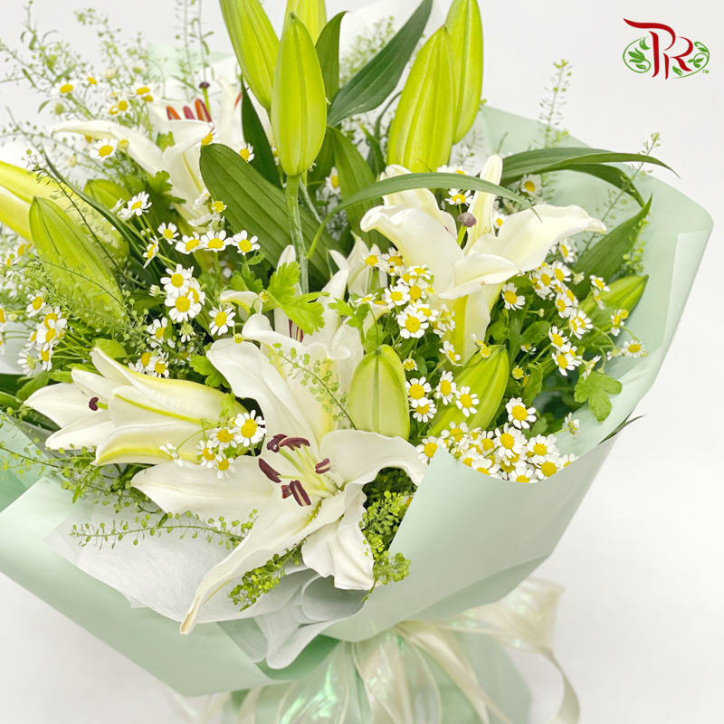 Serene Lily Bouquet (M size) - Pudu Ria Florist