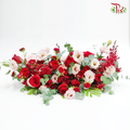 Crimson Cascade Ensemble- One Sided Table Centerpiece (M size)