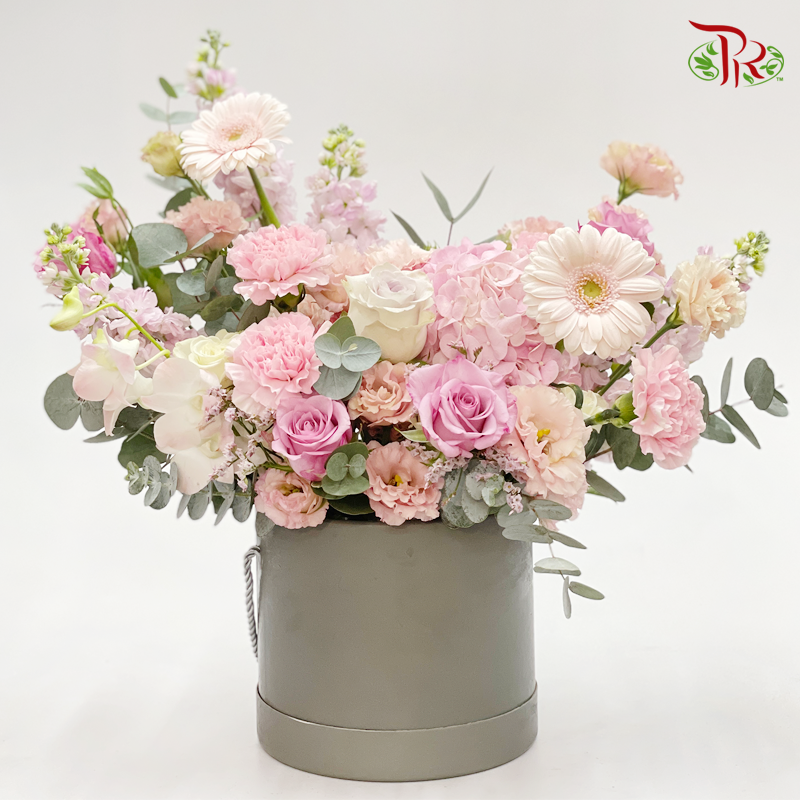 Flower Box Arrangement- Assorted Sweet Pink Floral (L size) - Pudu Ria Florist