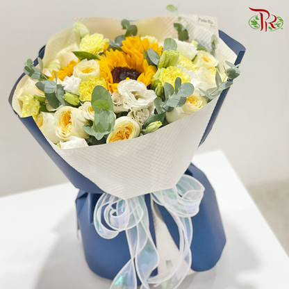 Cream Yellow Sunflower Flower Arrangement (M size) - Pudu Ria Florist