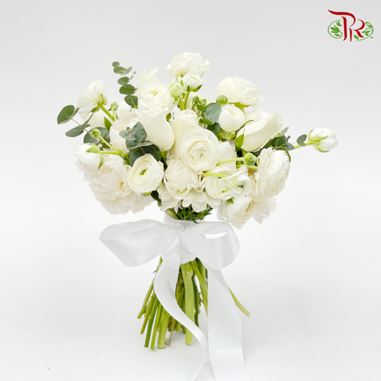 Bridal Bouquet- White Blessing Ranunculus - Pudu Ria Florist