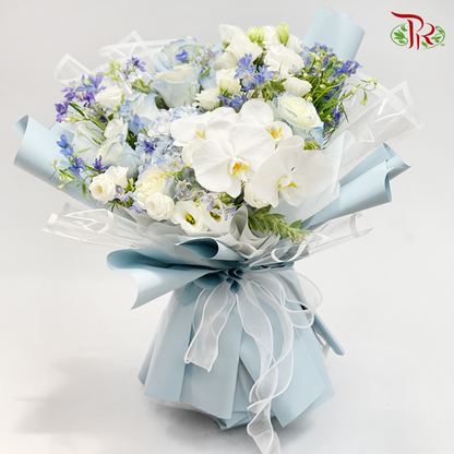 Grand Bouquet Arrangement- Phalaenopsis Orchid In White (L Size) - Pudu Ria Florist