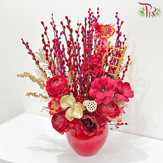 Blossom of Wealth《花开富贵》(Random Choose Pussy Willow Colour, Floral Design & CNY Ornaments)