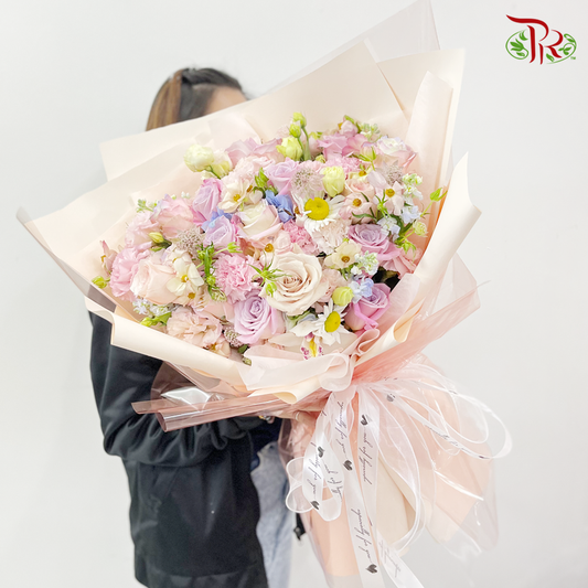 Grand Bouquet Arrangement In Pastel Mixed  (L Size) - Pudu Ria Florist