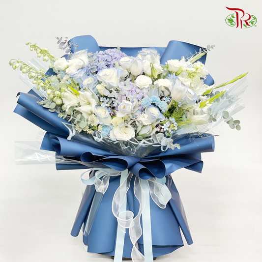 Grand Bouquet Arrangement In Blue & White  (XL Size)