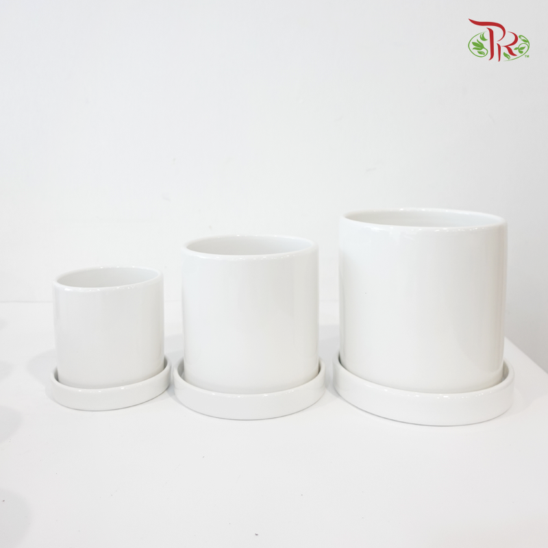 TX01-TX02-TX03 White Pot (With Pole)