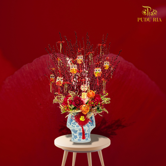 【CNY 2026】Hundred Blessings Prosperity Bloom (M size) 《百福齐聚 · 鸿运银柳》