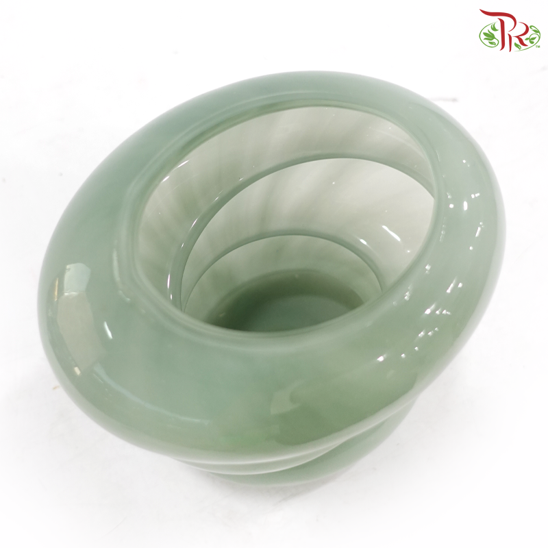 Y189522 - Jade Green Bubble Swirl Vase