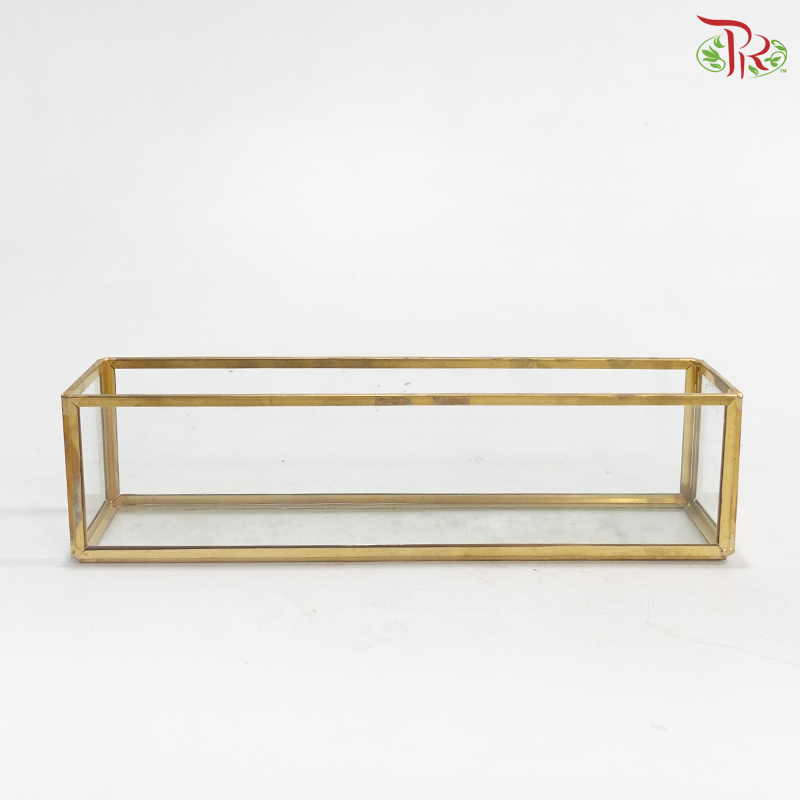 Y194108J - Rectangular Glass Box With Gold Edges