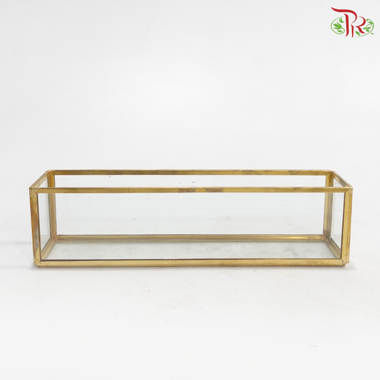 Y194108J - Rectangular Glass Box With Gold Edges