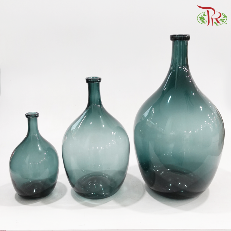 Dark Green Glass Vase (Y309929GE / Y309940GE / Y309955GE) (With Size Options)