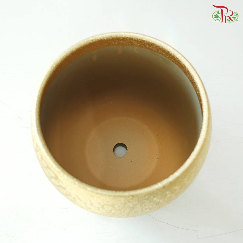 YU-605 Gold Flower Lined Pot (With Option)