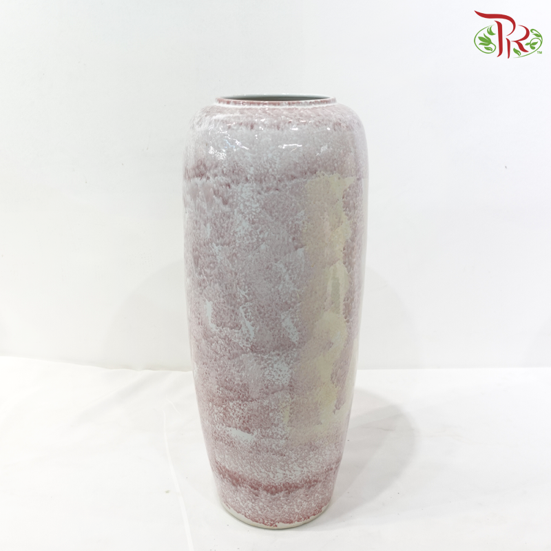 Pink & Beige Brush-Painted Cylinder Vase (With Size Option)