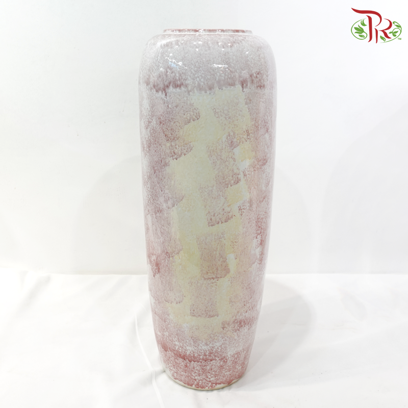 Pink & Beige Brush-Painted Cylinder Vase (With Size Option)