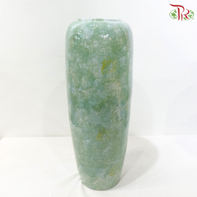 Bicolour Green & Turquoise Cylinder Vase (Rounded Edge Vase) (With Size Option)