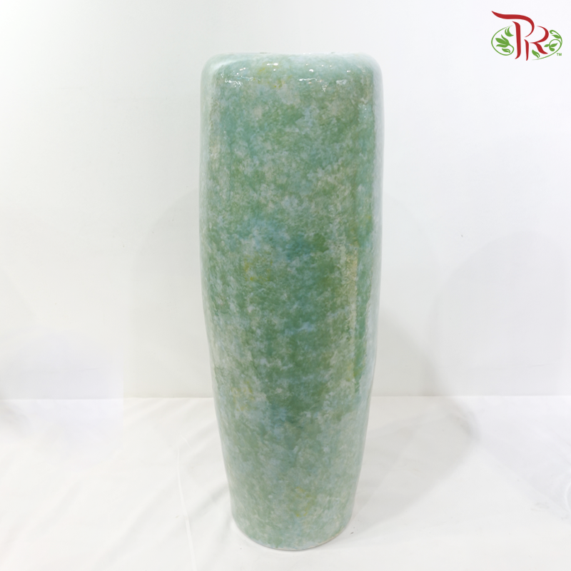 Bicolour Green & Turquoise Cylinder Vase (Refined Edge Vase) (With Size Option)