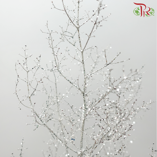 Asparagus Leaf Dyed - Glitter Silver (Per Bunch)-Glitter Silver-Japan-prflorist.com.my