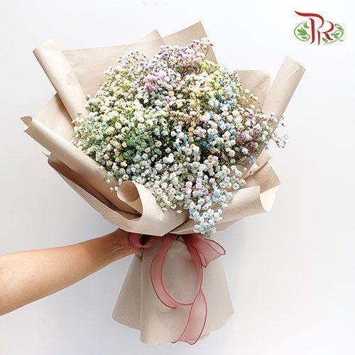 Baby's Breath Hand Bouquet - Rainbow-Pudu Ria Florist-prflorist.com.my