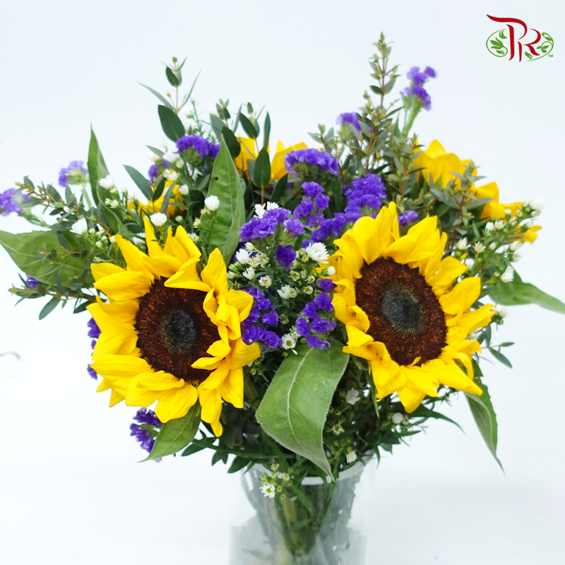 Blooms Medley Bunch (Sunflower/ Gerbera)-Malaysia-prflorist.com.my