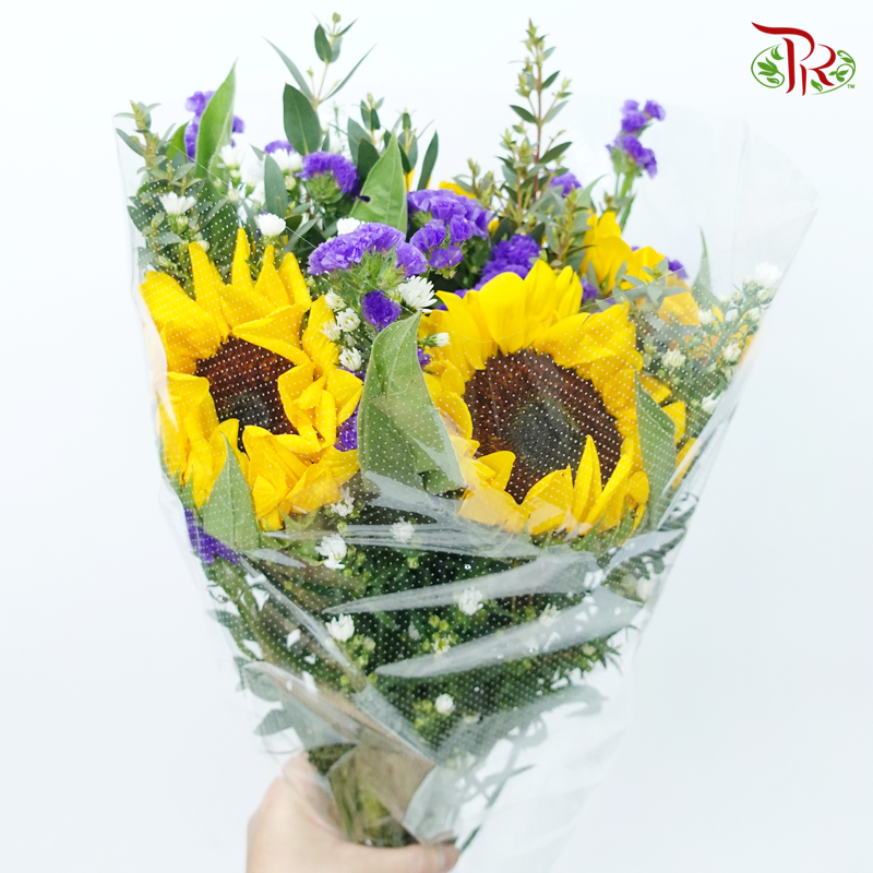 Blooms Medley Bunch (Sunflower/ Gerbera)-Sunflower Bunch-Malaysia-prflorist.com.my