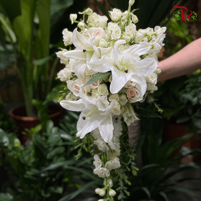 Bridal Bouquet- Water Drop Shaped Boho Theme-Pudu Ria Florist-prflorist.com.my