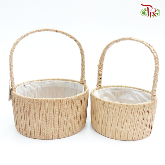 Brown Basket-Round 33-460 (2in1)-Pudu Ria Florist-prflorist.com.my
