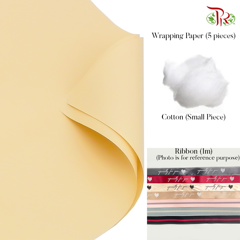 包花懒人包 DIY Self Wrapping Kit (Suitable for small and medium size bouquet)-Butter-Pudu Ria Florist-prflorist.com.my