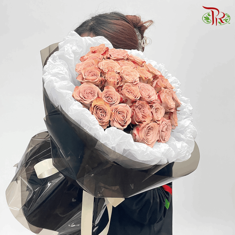 Cappuccino Rose Bouquet- 30 stems (M size)-Pudu Ria Florist-prflorist.com.my