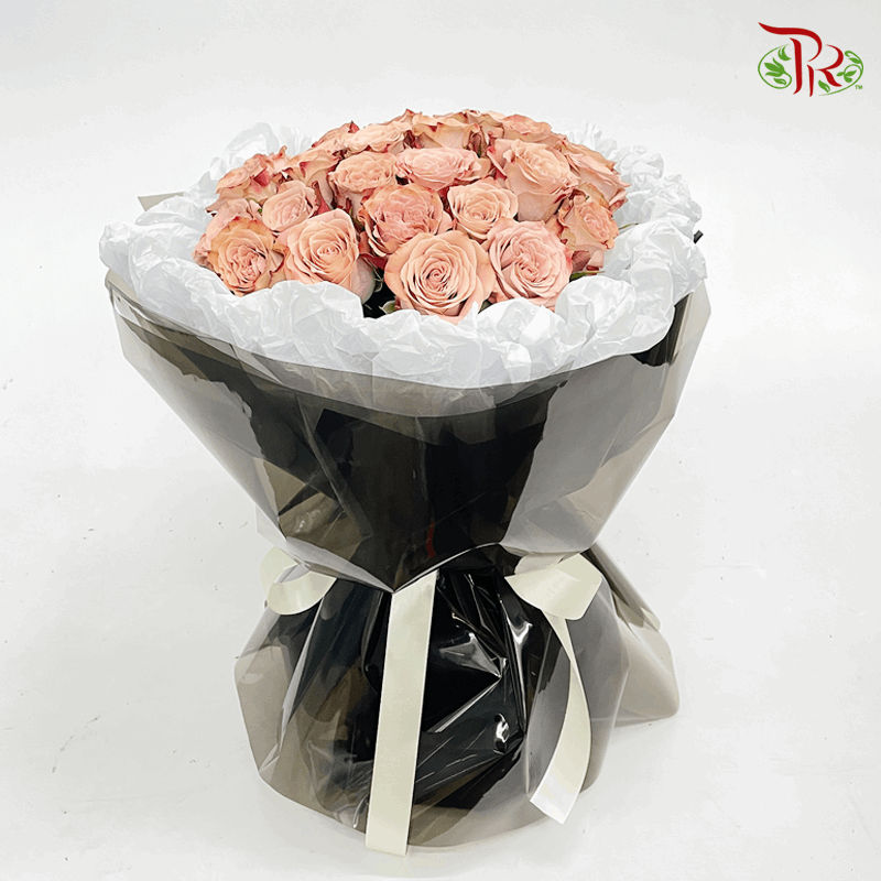 Cappuccino Rose Bouquet- 30 stems (M size)-Pudu Ria Florist-prflorist.com.my