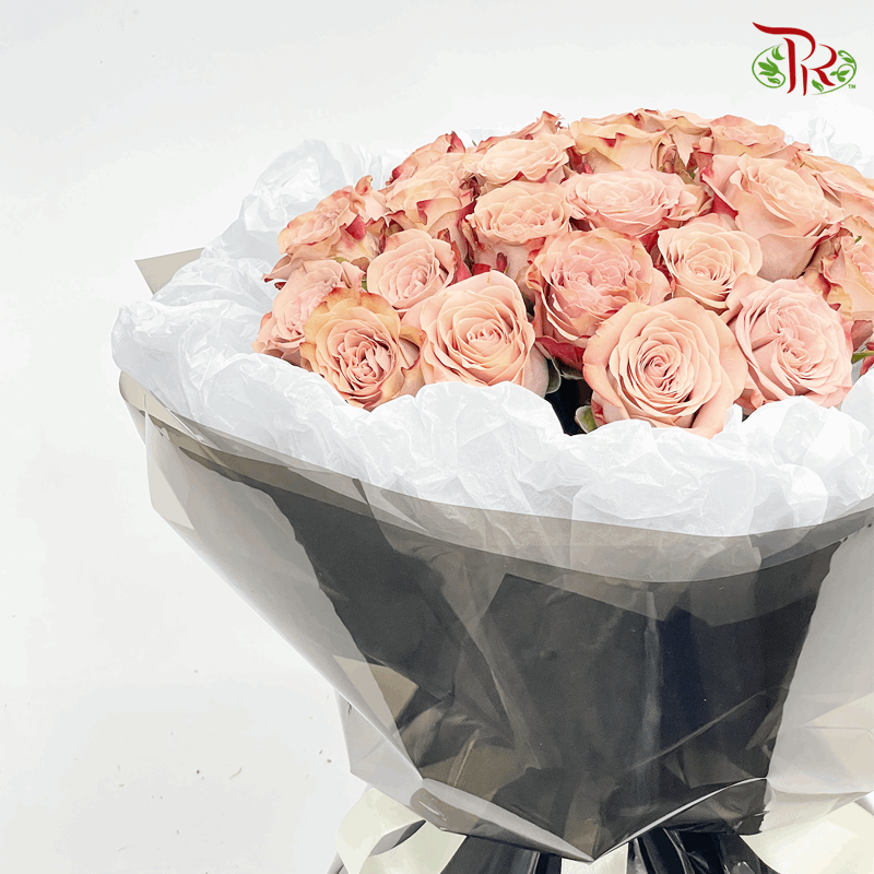 Cappuccino Rose Bouquet- 30 stems (M size)-Pudu Ria Florist-prflorist.com.my