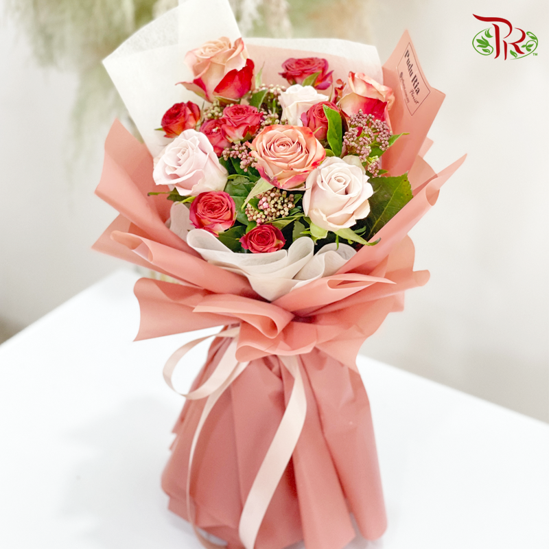 Cappuccino Rose Bouquet (S size)-Pudu Ria Florist-prflorist.com.my