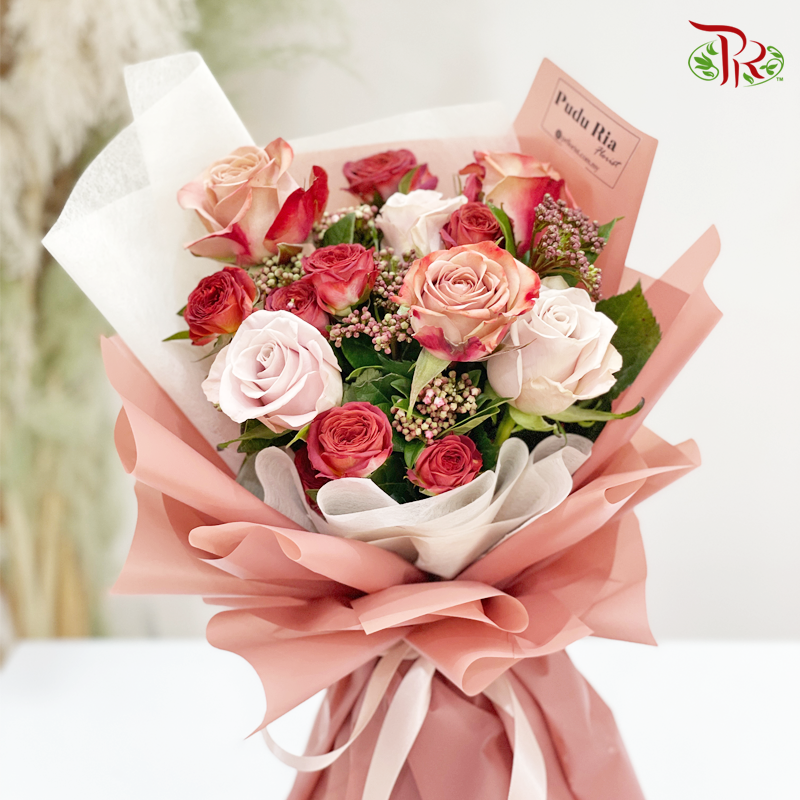 Cappuccino Rose Bouquet (S size)-Pudu Ria Florist-prflorist.com.my