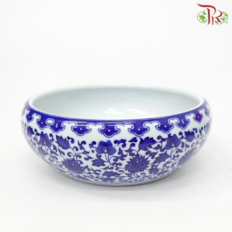 Ceramic Qing Hua Pot (With Options)-Option C - 8.5cm (H) x 21cm (D)-Pudu Ria Florist-prflorist.com.my