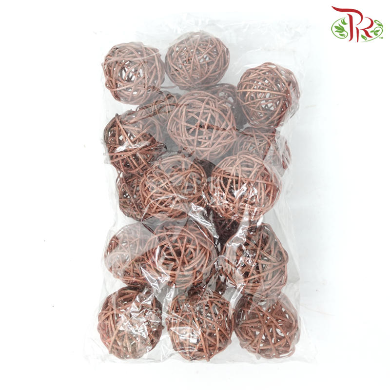 CNY Rattan Ball - Brown (Per Packet)-Brown-Pudu Ria Florist-prflorist.com.my