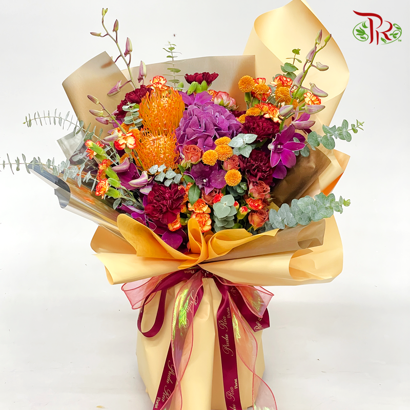 Colourful Hand Bouquet (L size)-Pudu Ria Florist-prflorist.com.my