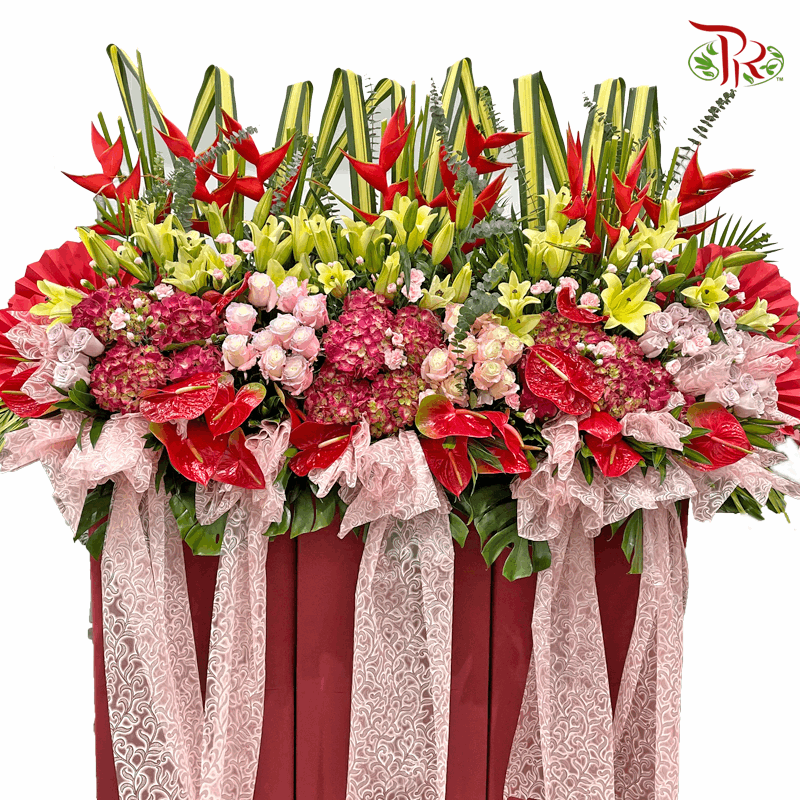 Deluxe Opening Stand In Red Theme-Pudu Ria Florist-prflorist.com.my