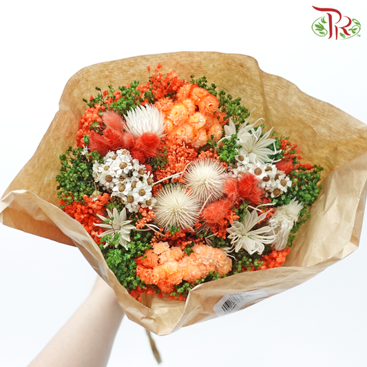 Dried Bouquet Mix - Fantasy Orange With Green #06-Fantasy Orange With Green #06-Import-prflorist.com.my