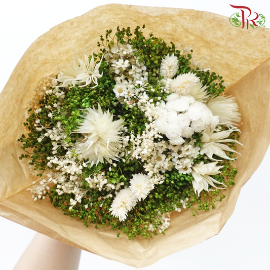 Dried Bouquet Mix - Green With White-Green With White-Import-prflorist.com.my