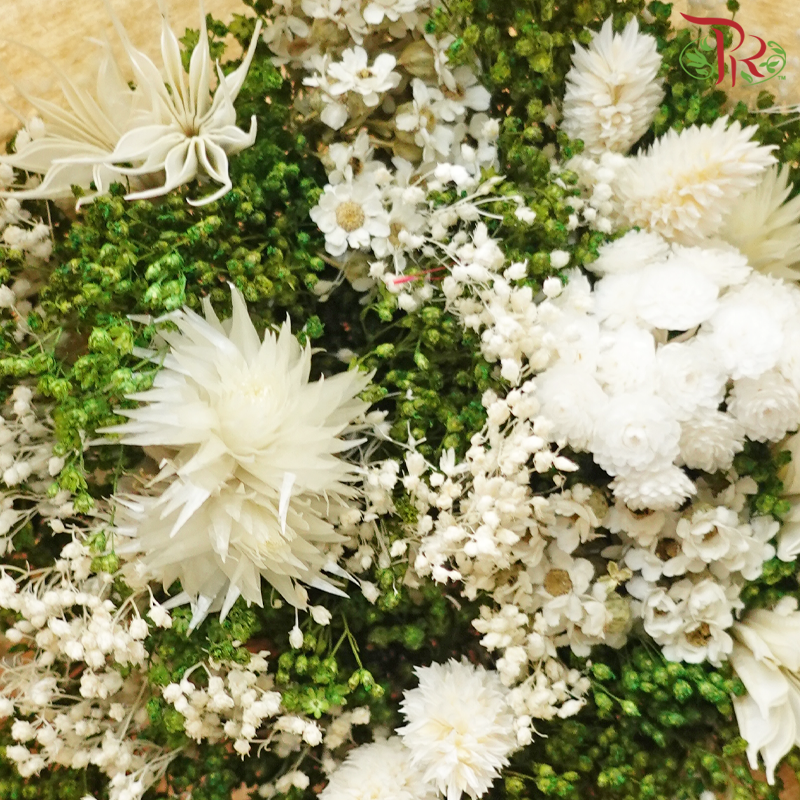 Dried Bouquet Mix - Green With White-Green With White-Import-prflorist.com.my
