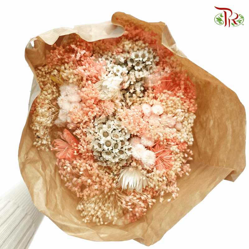 Dried Bouquet Mix - Light Pink/ Bleached 1-Pink-Import-prflorist.com.my