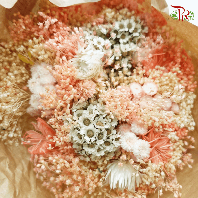 Dried Bouquet Mix - Light Pink/ Bleached 1-Pink-Import-prflorist.com.my