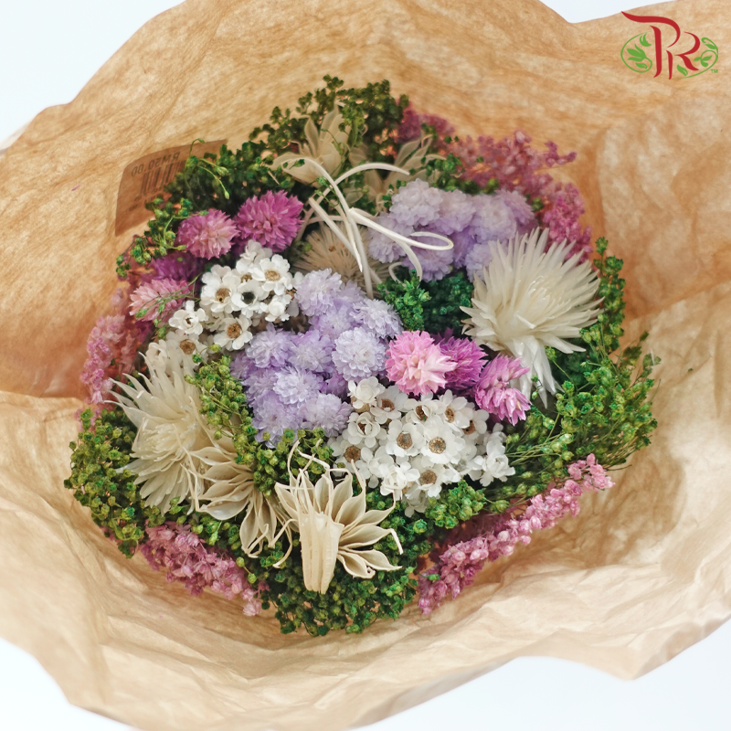 Dried Bouquet Mix - Purple With Green & White-Purple With Green & White-Import-prflorist.com.my