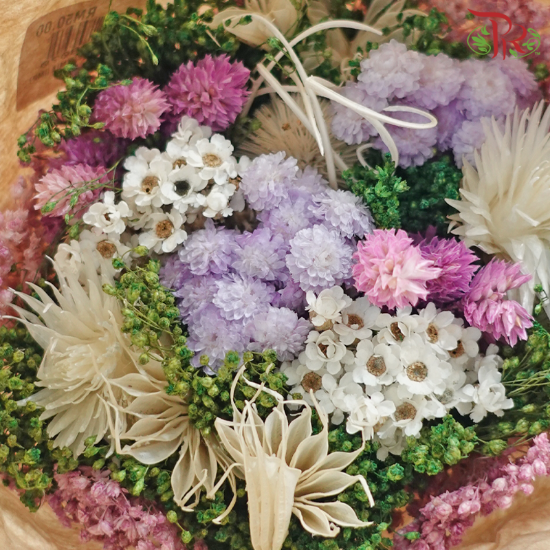 Dried Bouquet Mix - Purple With Green & White-Purple With Green & White-Import-prflorist.com.my