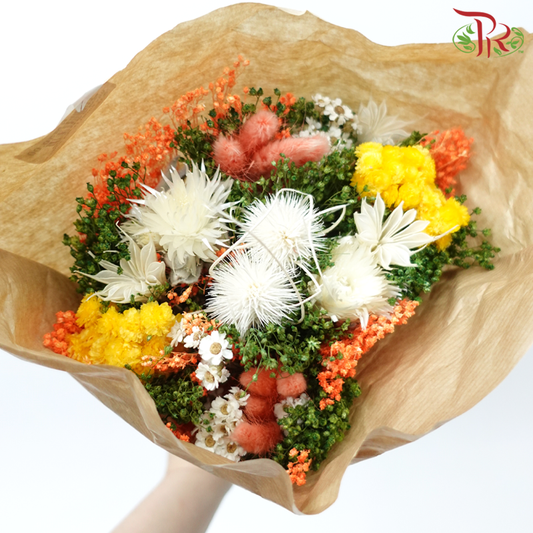 Dried Bouquet Mix - Tone Green & Orange-Tone Green & Orange-Import-prflorist.com.my