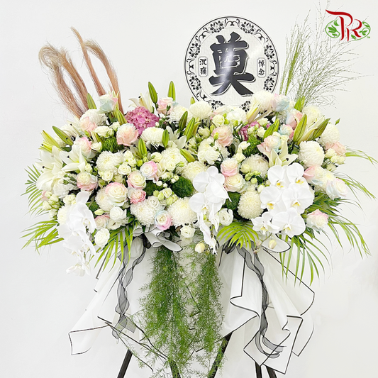 Eternal Grace Sympathy Arrangement (Double Stands)-Pudu Ria Florist-prflorist.com.my