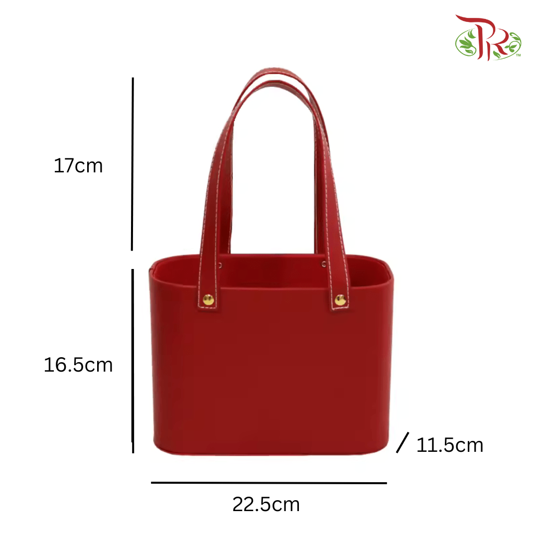 FB13 - CNY Hand Bag Design Flower Box - Red (EFL128PZ)-Red-Pudu Ria Florist-prflorist.com.my