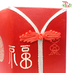 FB7-FB10 - CNY Double Button Hexagon Floral Box - Red (With Options) (WFL181CD)-Pudu Ria Florist-prflorist.com.my