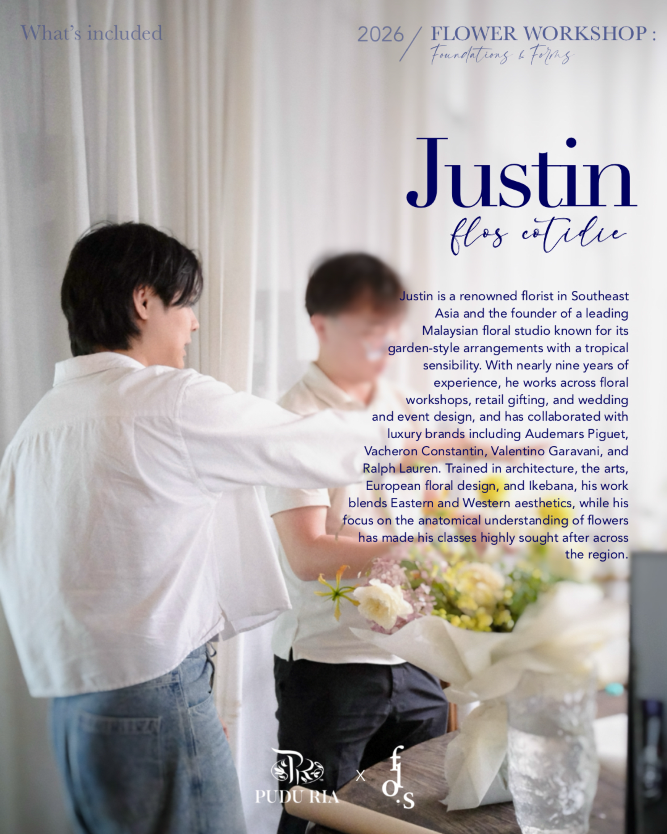 【Flos. Cotidie】Flower Workshop:Foundations & Forms (Pudu Ria HQ- KL)